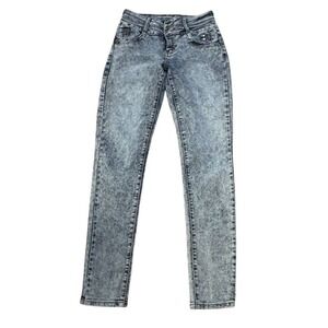 L&B Women's‎ Acid Wash Skinny Jeans Blue Size 7 Stretch Denim